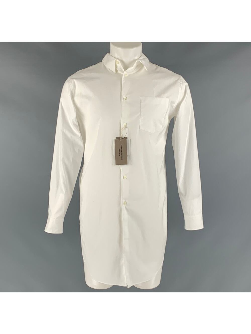 COMME des GARCONS HOMME PLUS Size S White Gold Embellishment Long Sleeve Shirt